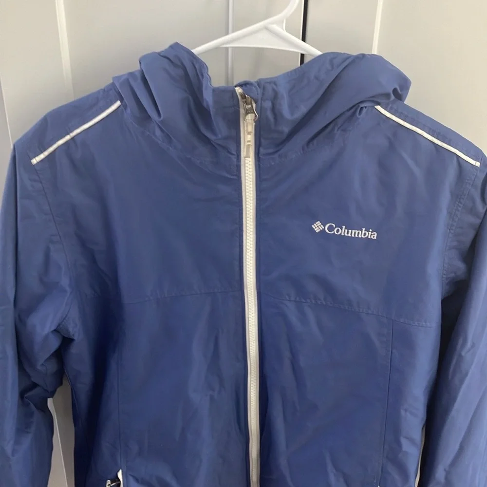 Columbia Girl’s Omni-Heat Blue White Waterproof Breathable Winter Coat Jacket